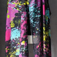 Szal maxi indyjski kleksy neon ogromny multicolor