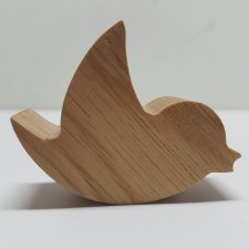 Drewniane gałki, uchwyty do mebli. Zwierzątka - wzór ptak, ptaszek gałka z drewna