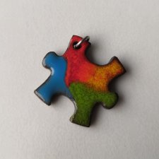 Naszyjnik ceramiczny puzzel kolorowy