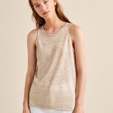 Lniany top Massimo Dutti