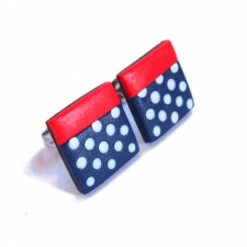 Geometryczne Kolczyki Kwadratowe Kolczyki w Kropki Polka Dot