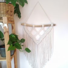 MAKRAMA W STYLU BOHO, DEKORACJA NA ŚCIANĘ, NATURALNA