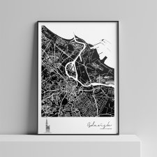 Mapa Gdańsk + Symbol Architektoniczny 50x70