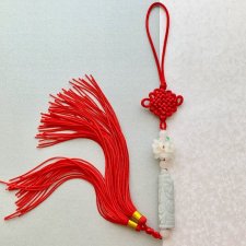 Chinese Tassel with Carved Jade ❤ Zawieszka ręcznie wykonana ❤