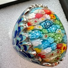 Gigant! Murano Millefiori Glass and Enamel Ring 316L Steel ❀ڿڰۣ❀ Ogromny designerski pierścionek ❀ڿڰۣ❀ Ręczna praca