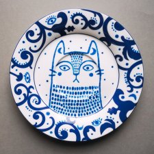 Talerz ceramiczny z kotem