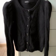 Vero moda sweter Angora wełna sweter wełniany kardigan z angory sweterek czarny sweter