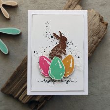 Wielkanocna kartka z czekoladowym zajączkiem