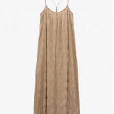 ZARA - DŁUGA SUKIENKA - ETNO - BOHO - LEN - XS