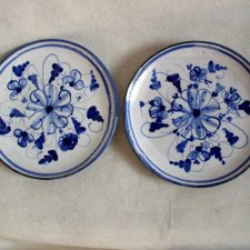 2 talerzyki ceramika ręcznie malowana