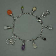 Magiczna kolorowa bransoletka z sercem, wire wrapping, stal chirurgiczna, regulowana, serce