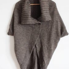 moher wełna kardigan vintage poncho