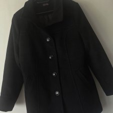 Bianka - przepiękny czarny płaszcz rozm. 46