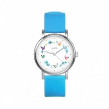 Zegarek mały - Kolorowy wianek - silikonowy, niebieski