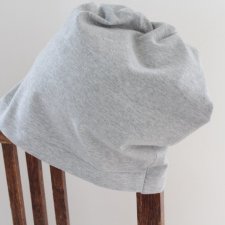 cienka czapka BEANIE handmade szara