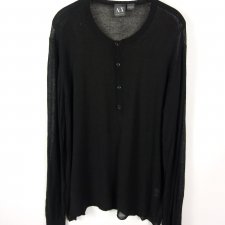 Armani Exchange cienka sweterkowa bluzka z lnem / L