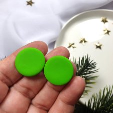 Kolczyki zielone z glinki polimerowej, sztyfty, wkrętki