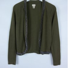 H&M sweter ciemna zgniła zieleń łańcuch / 36