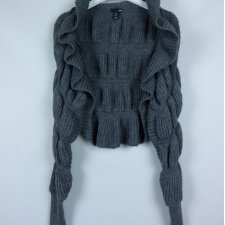 H&M mięciutki szary sweter z wełną i angora / S