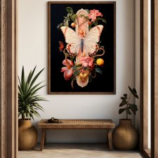 Plakat botaniczny czarny - format 61x91 cm