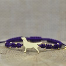 Labrador retriever - bransoletka z psem - srebro pozłacane 925