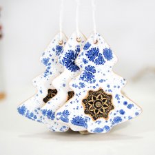 Ceramiczne ozdoby świąteczne choinki - zima