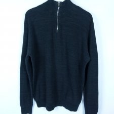 F&F męski ciemno szary sweter stójka zip / L