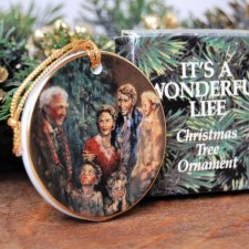 Zawieszka świąteczna, bombka, porcelana, lata 80, It's A Wonderful Life, Tomy Corporation USA
