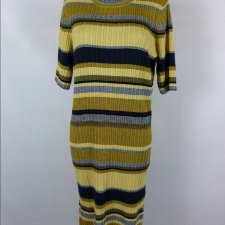 H&M dzianinowa sukienka midi pasy / XL z metką
