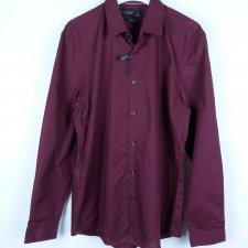 Primark koszula męska slim fit burgund / L- 16" z metką