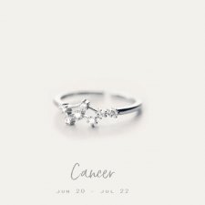 Cancer- konstelacja Raka srebrny pierścionek
