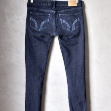 Granatowe jeansy skinny biodrówki Hollister XS S