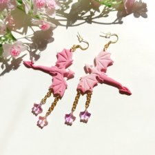 Kolczyki różowe smoki ombre