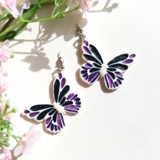 Kolczyki duże fioletowe motyle