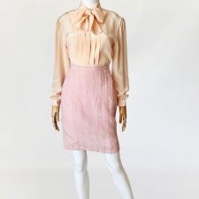 Genny jedwabna spódnica vintage pudrowy róż y2k