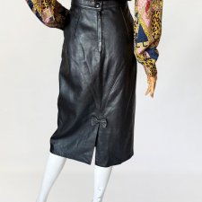 Długa skórzana spódnica vintage