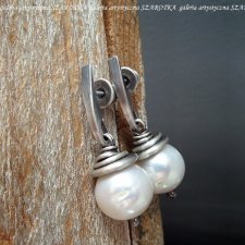 KLASYKA kolczyki z naturalnych pereł i srebra