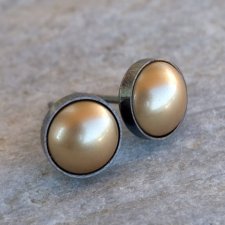 Srebrne sztyfty z perłami w srebrze b787