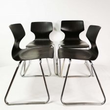 Komplet modernistycznych krzeseł Pagholz Flototto, Niemcy, lata 70.