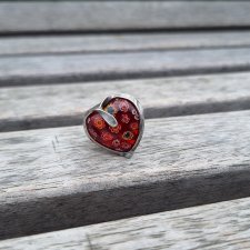 Millefiori w sercu - pierścionek regulowany