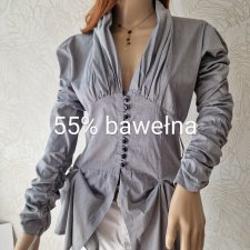 Made in Italy wyjątkowa koszula damska kolor stalowy bawełna L 40