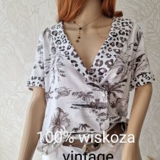 Nine savannah miller koszula bluzka zwierzęcy print 40 L wiskoza