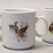 Seltmann Weiden Zestaw Porcelanowych Kubków Wodne Ptaki