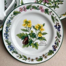 Royal Worcester - Herbs ❤ Talerz deserowy ❤ Zioła i motyle