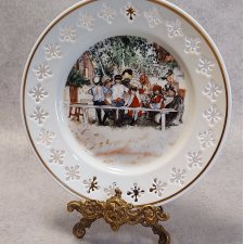 B&G Bing & Grondahl #722 - Obiad pod wielką brzozą - Kolekcjonerski talerz Dekoracyjny