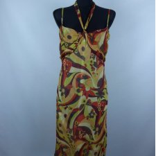 Sisley jedwabna letnia sukienka midi jedwab silk / M