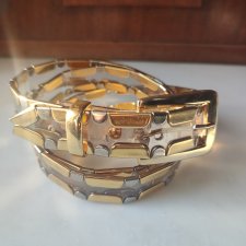 Pasek vintage złoto srebrny