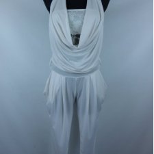 Rich Moda biały kombinezon spodnie XS / S