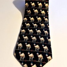 Krawat 100 % jedwab naturalny Brooks Brothers Makers All Silk zwierzęcy wzór wielbłądy