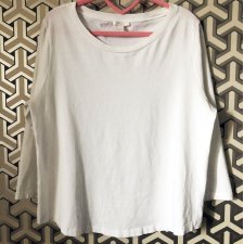 COS biały LONG SLEEVE T-shirt